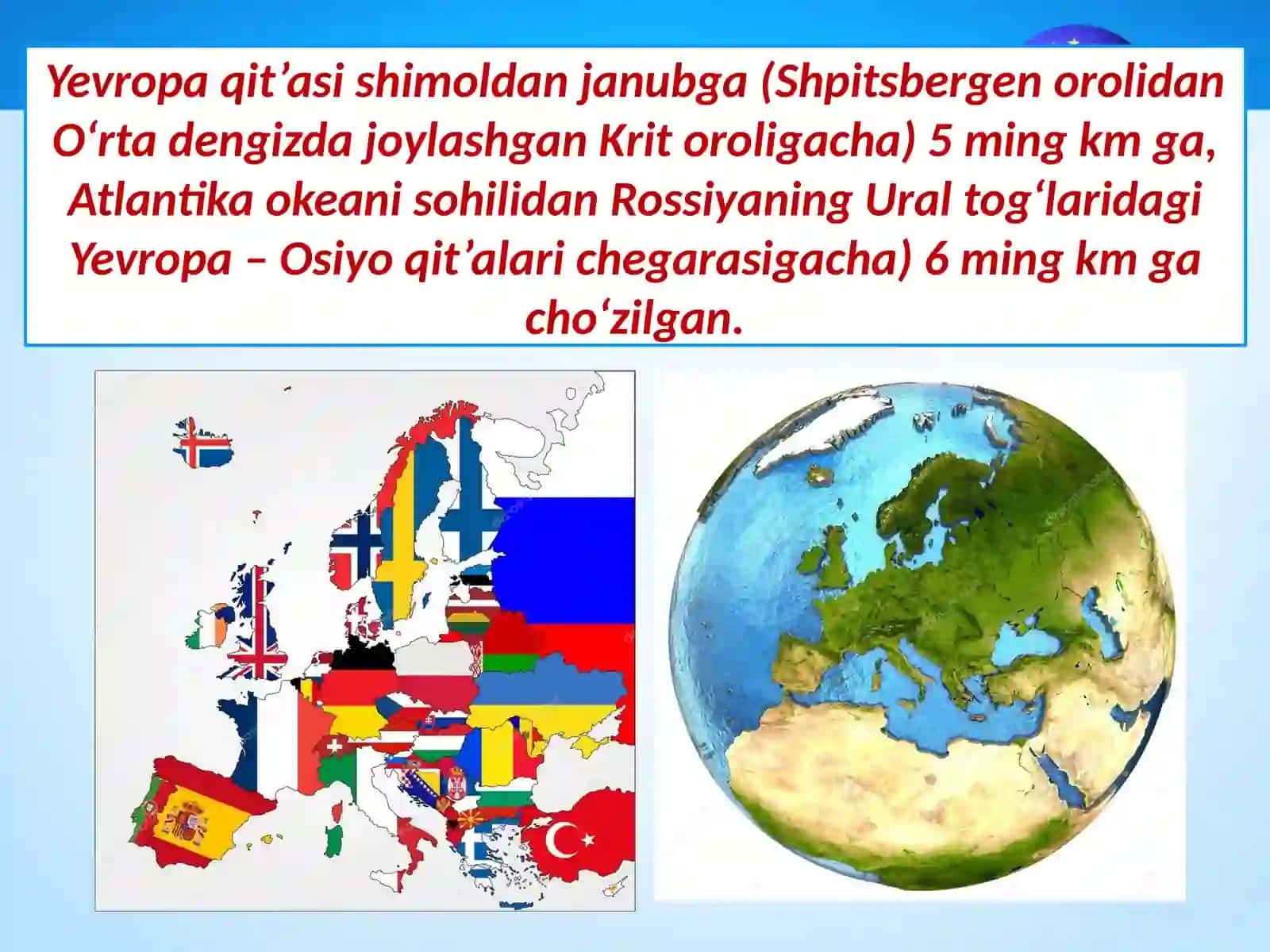 Yevropa mamlakatlarining hududi, chegaralari, geografik o‘rni 4