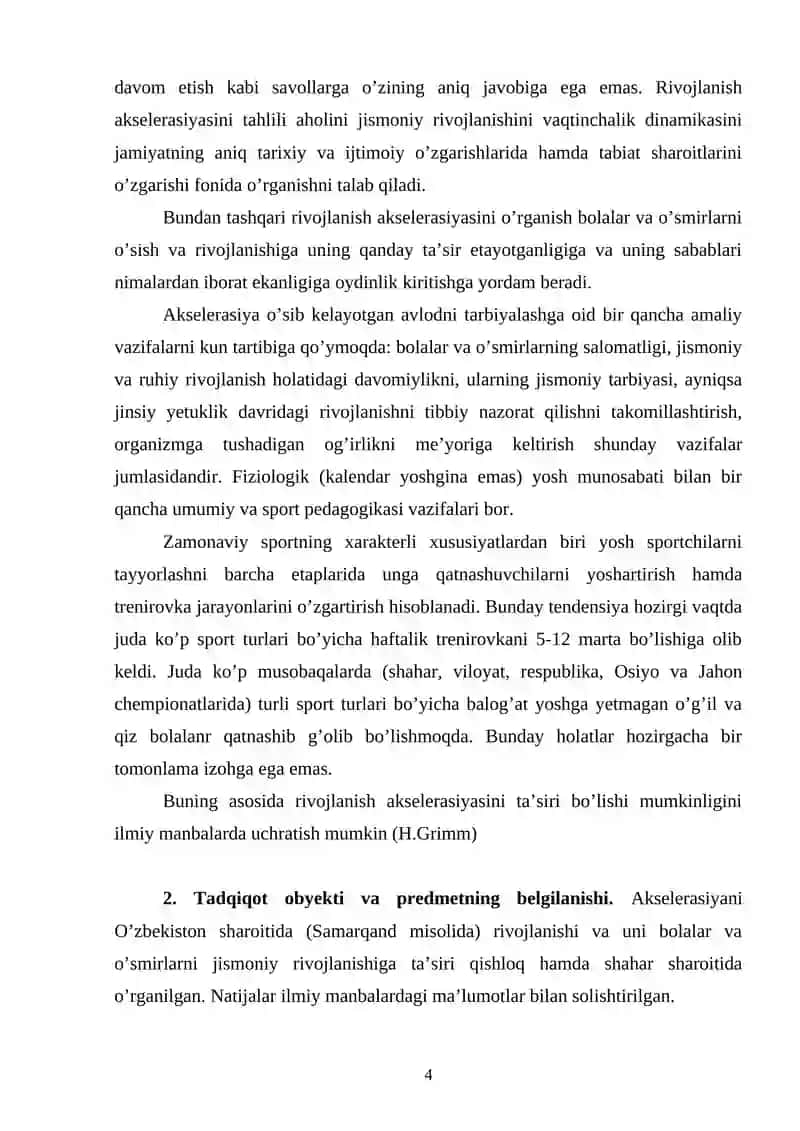 AKSELERASIYA VA UNING BOLALAR VA O’SMIRLAR ORGANIZMINING JISMONIY RIVOJLANISHIGA TA’SIRI 4