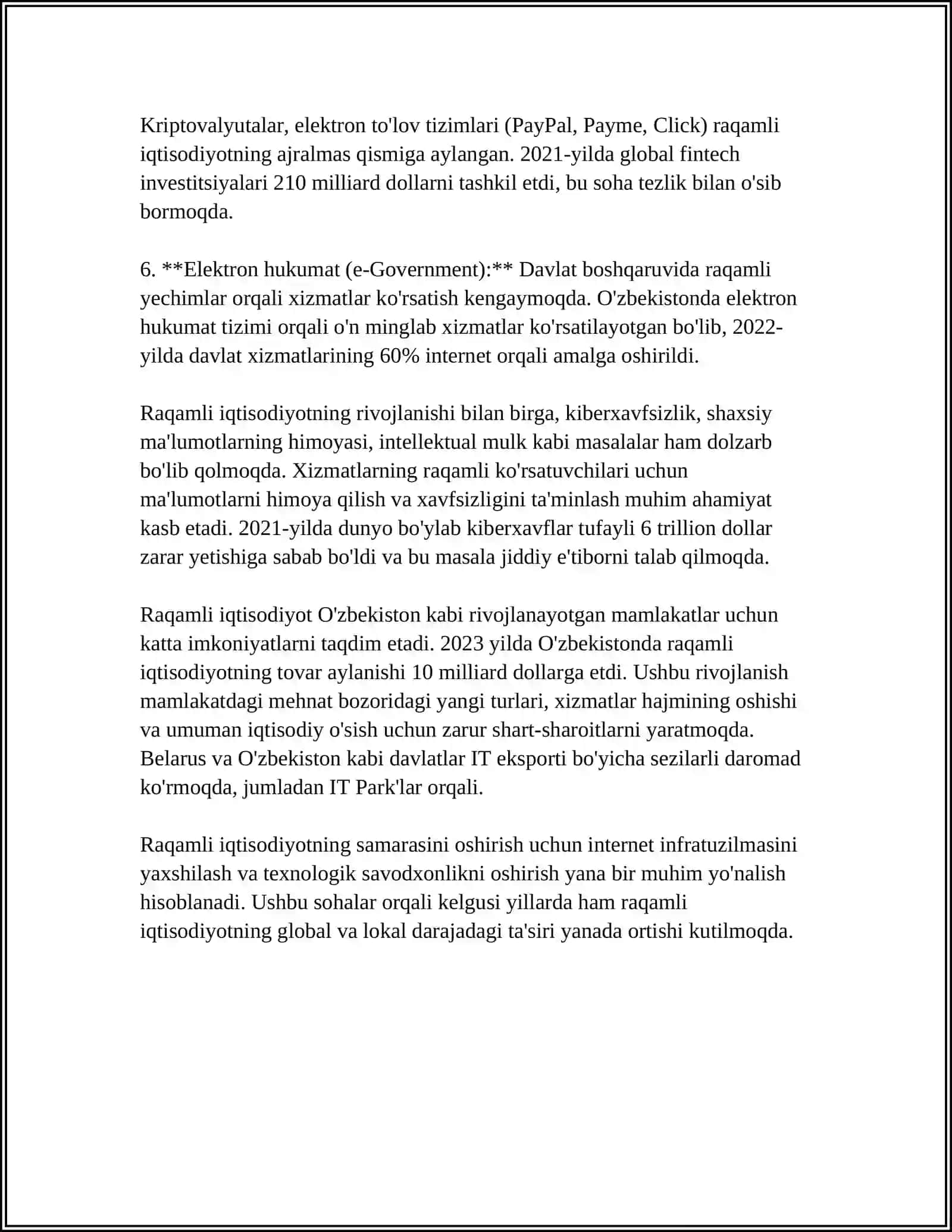 XORIJDA IQTISODIYOTNI RAQAMLASHTIRISH AMALIYOTI 4
