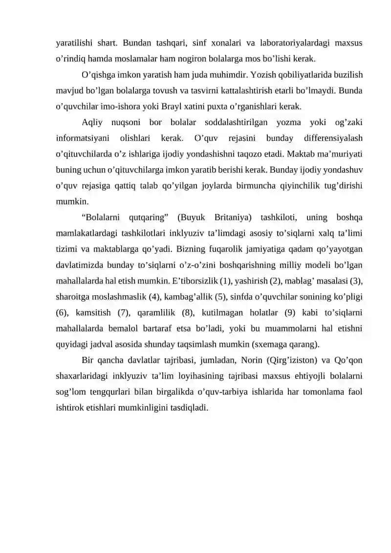 INKLIYUZIV TALIM. INKLYUZIV TA'LIM VA TEXNALOGIYALARI 4