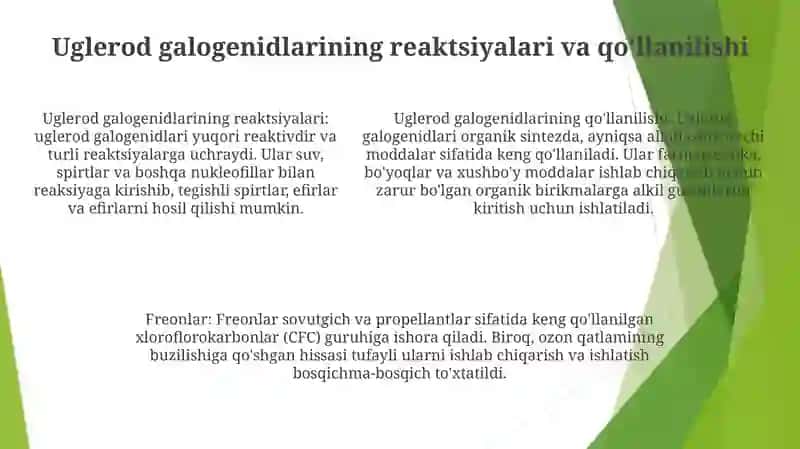 Uglerod Galogenidlari Freonlar.Uglerod Sulfidi. Tiokarbonatlar 4