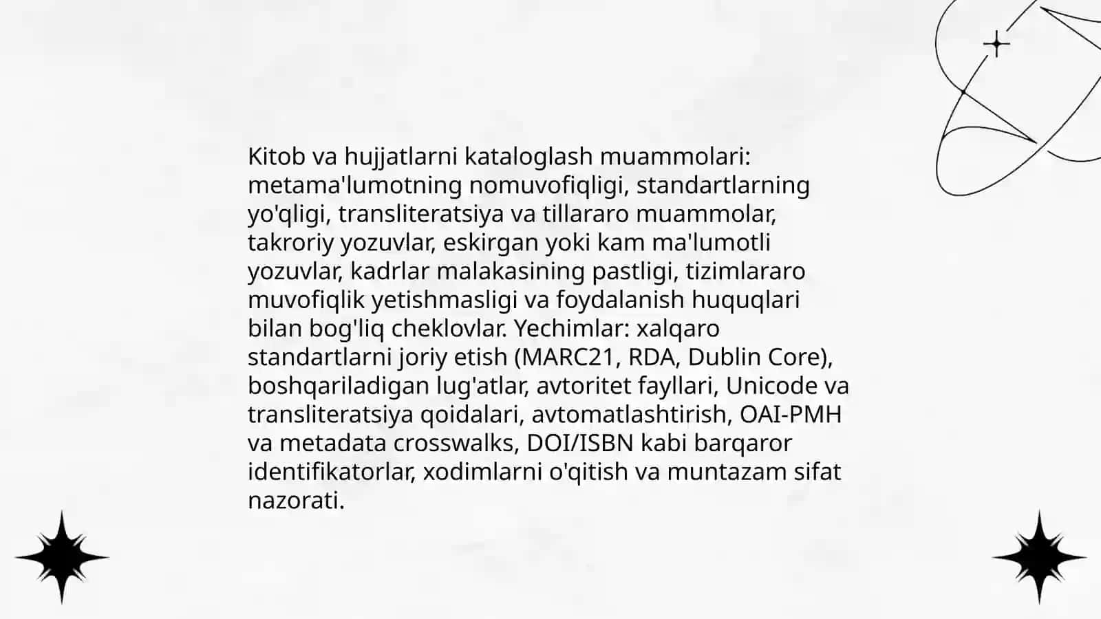 Kutubxona faoliyatidagi muammolar yechimi 4