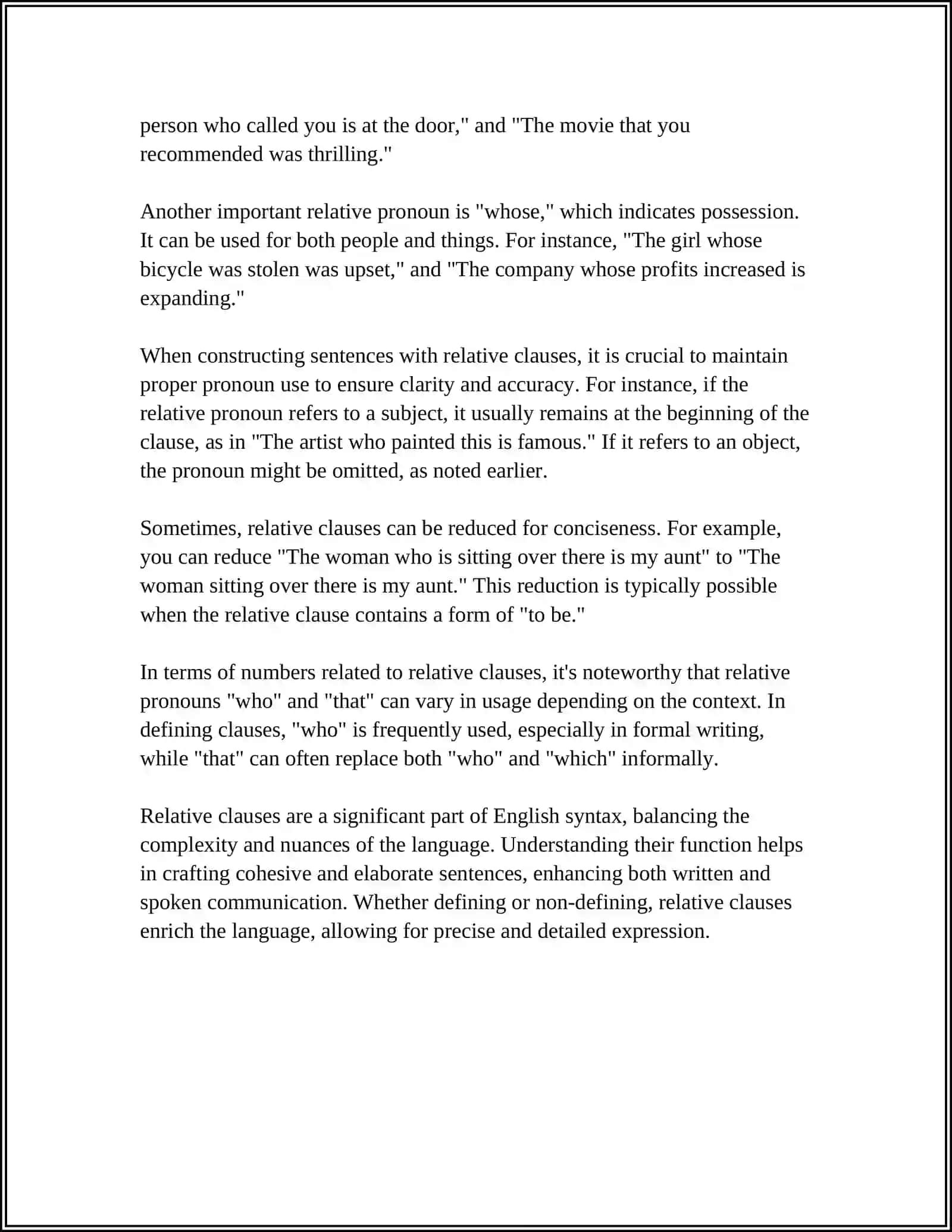 RELATIVE CLAUSES 4