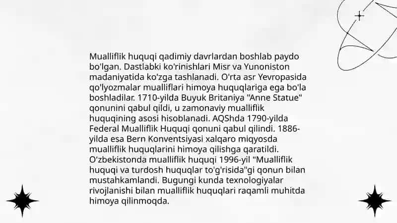 Mualliflik huquqi va uning turlari mualliflik huquqi va himoyasi 4