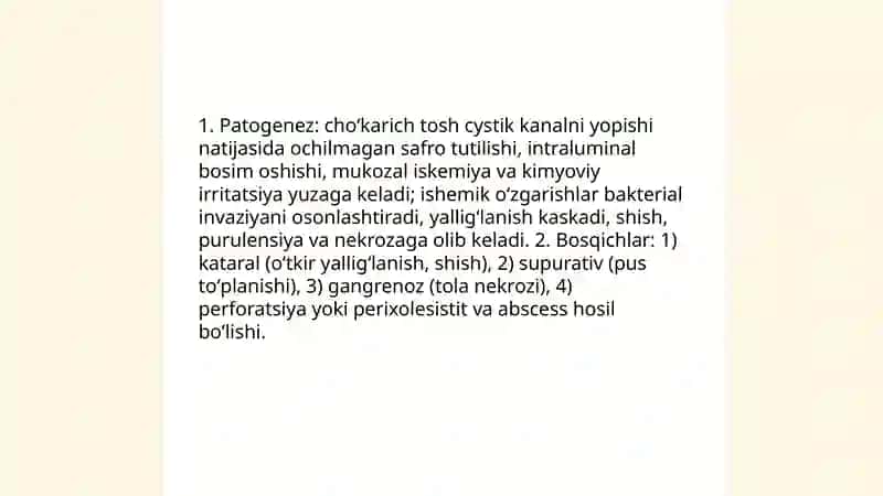 OʻTK. Surunkali toshli xolesistit 4
