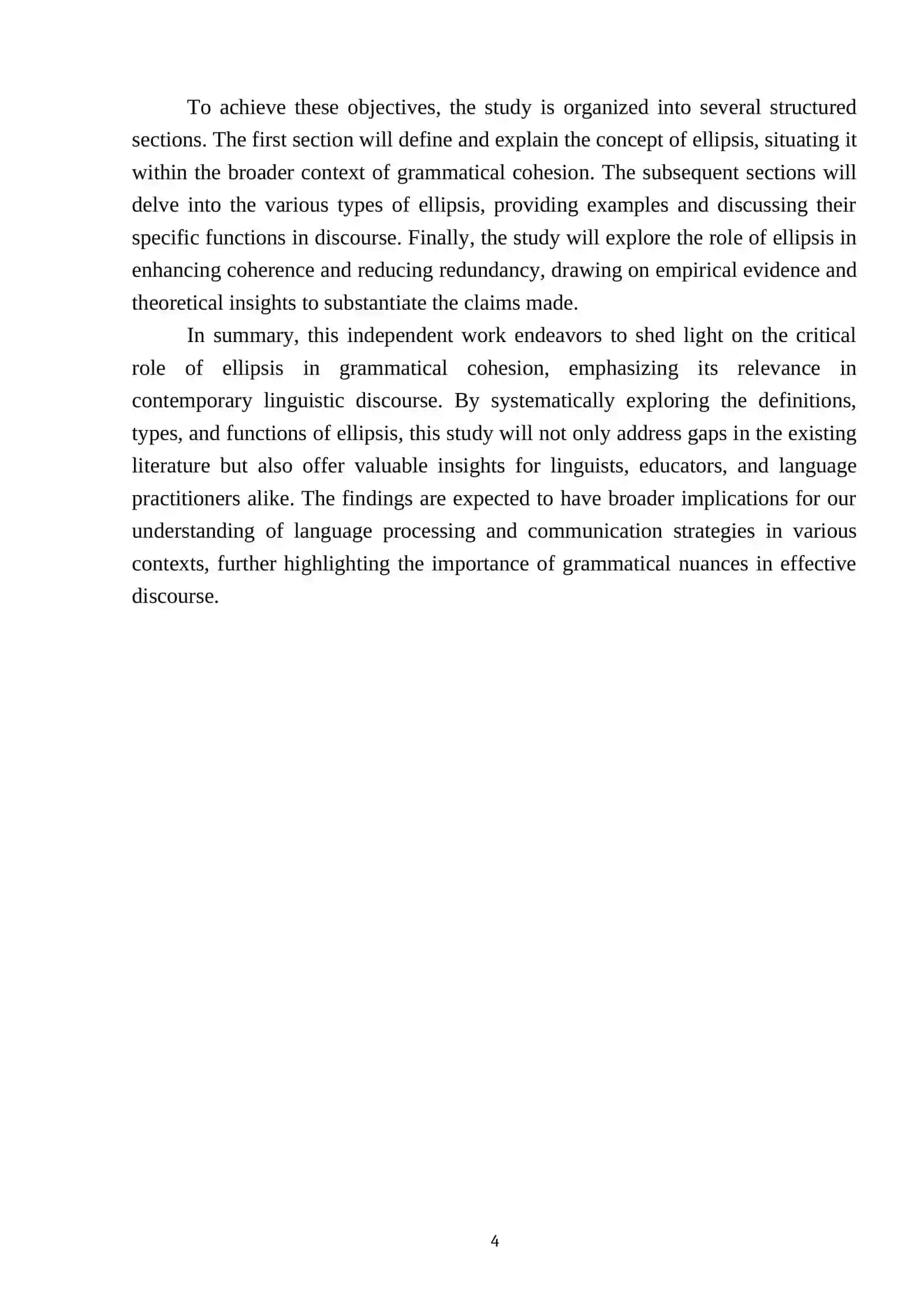 Grammatical cohesion in discourse: Ellipsis 4