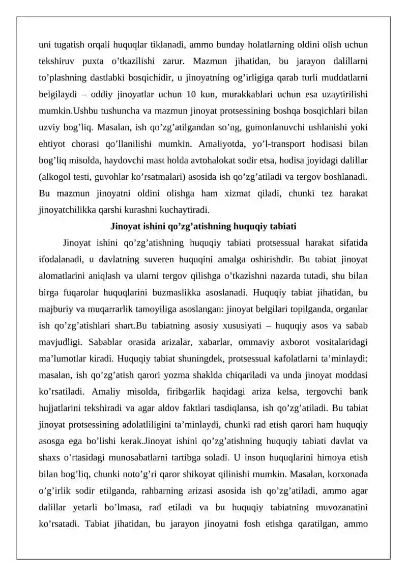 Jinoyat ishini qo’zg’atish, uning sabablari va asoslari 4