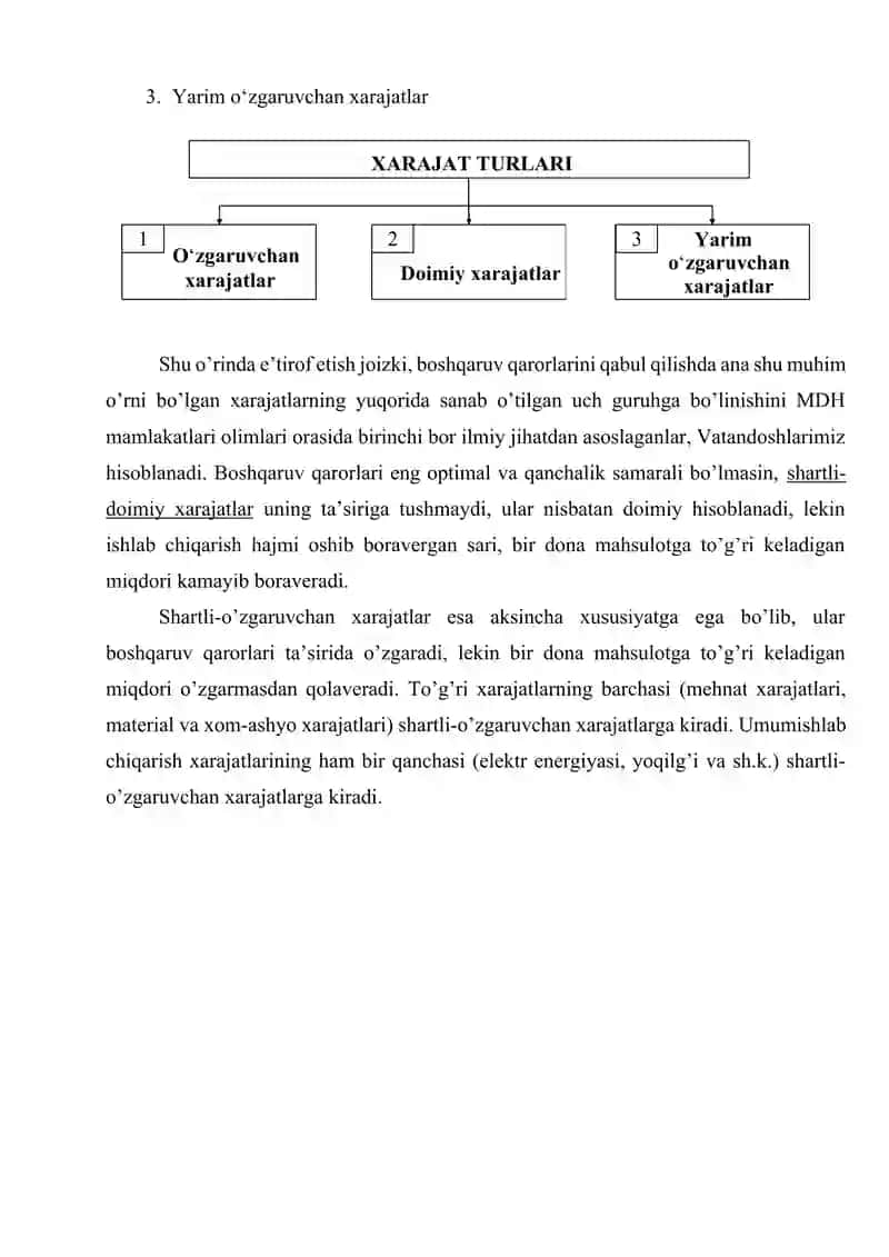 Xarajatlar, xarajatlar tarkibi, ularni hisobga olish, xarajatlarni optimallashtirish. 4