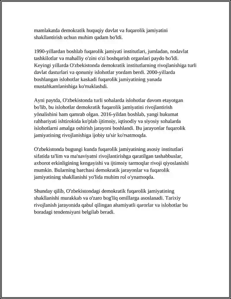 O'zbekistonda demokratik fuqarolik jamiyatining shakllanishi 4