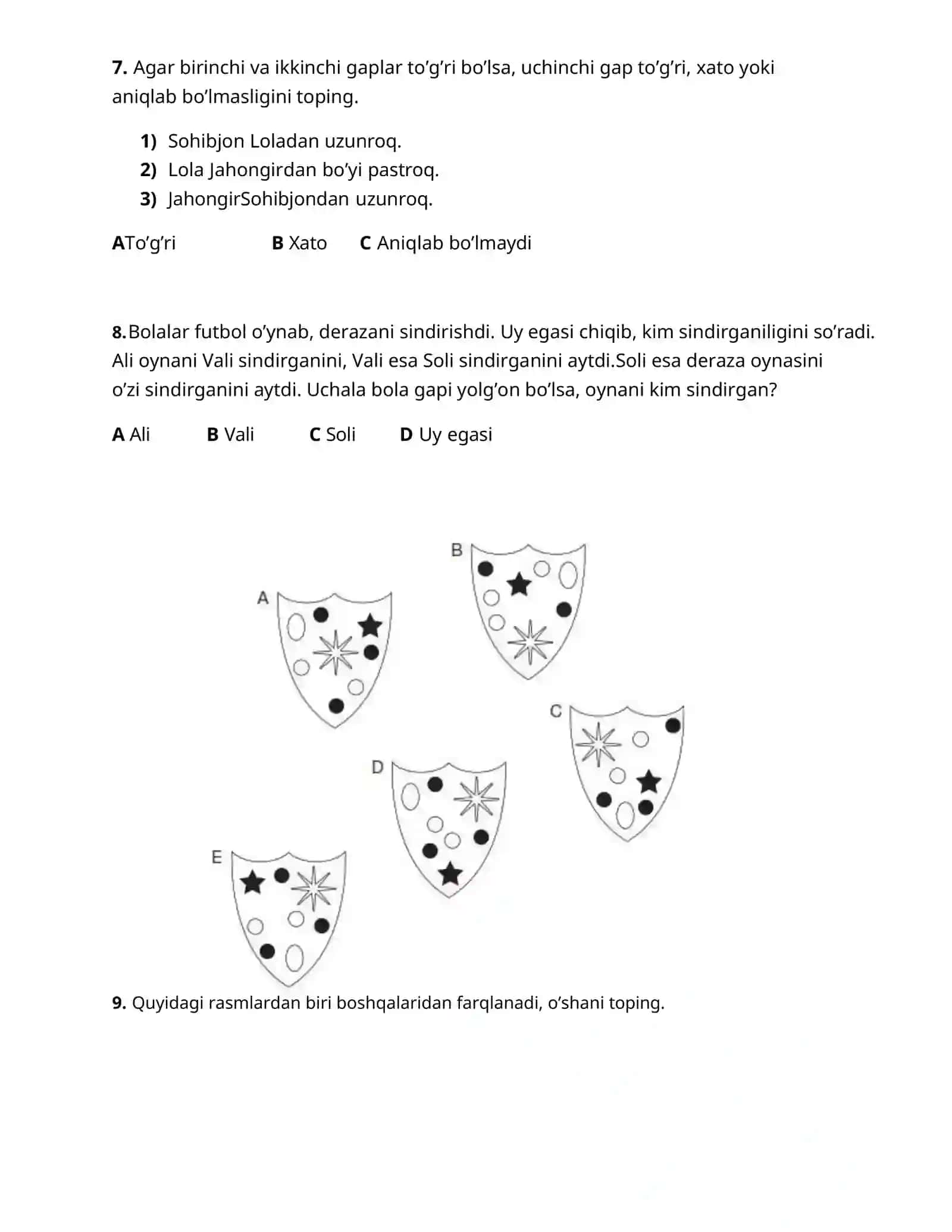 Blok test matematika 4