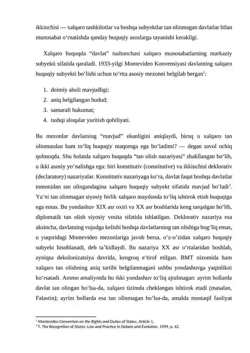 Tan olinmagan davlatlarning xalqaro huquqiy maqomi 4