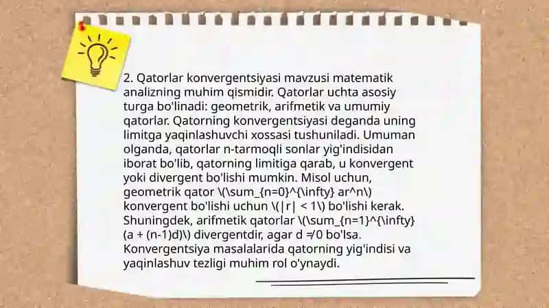 Funksional qatorlar va ularning tekis yaqinlashuvchanligi 4