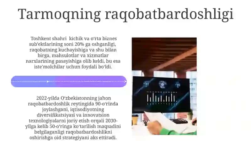 Tarmoqdagi asosiy iqtisodiy kōrstakichlar tahlili 4
