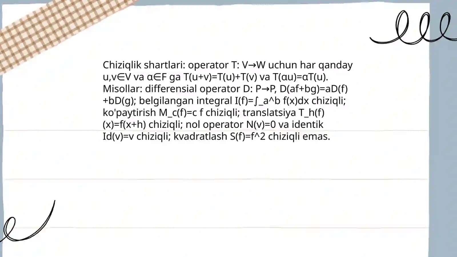 Chiziqli operatorlar 4
