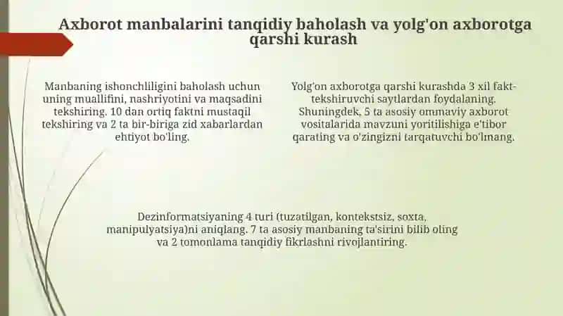 Axborot madaniyatining evolyutsiyasi va ommaviy axborot savodxonligining ahamiyati 4