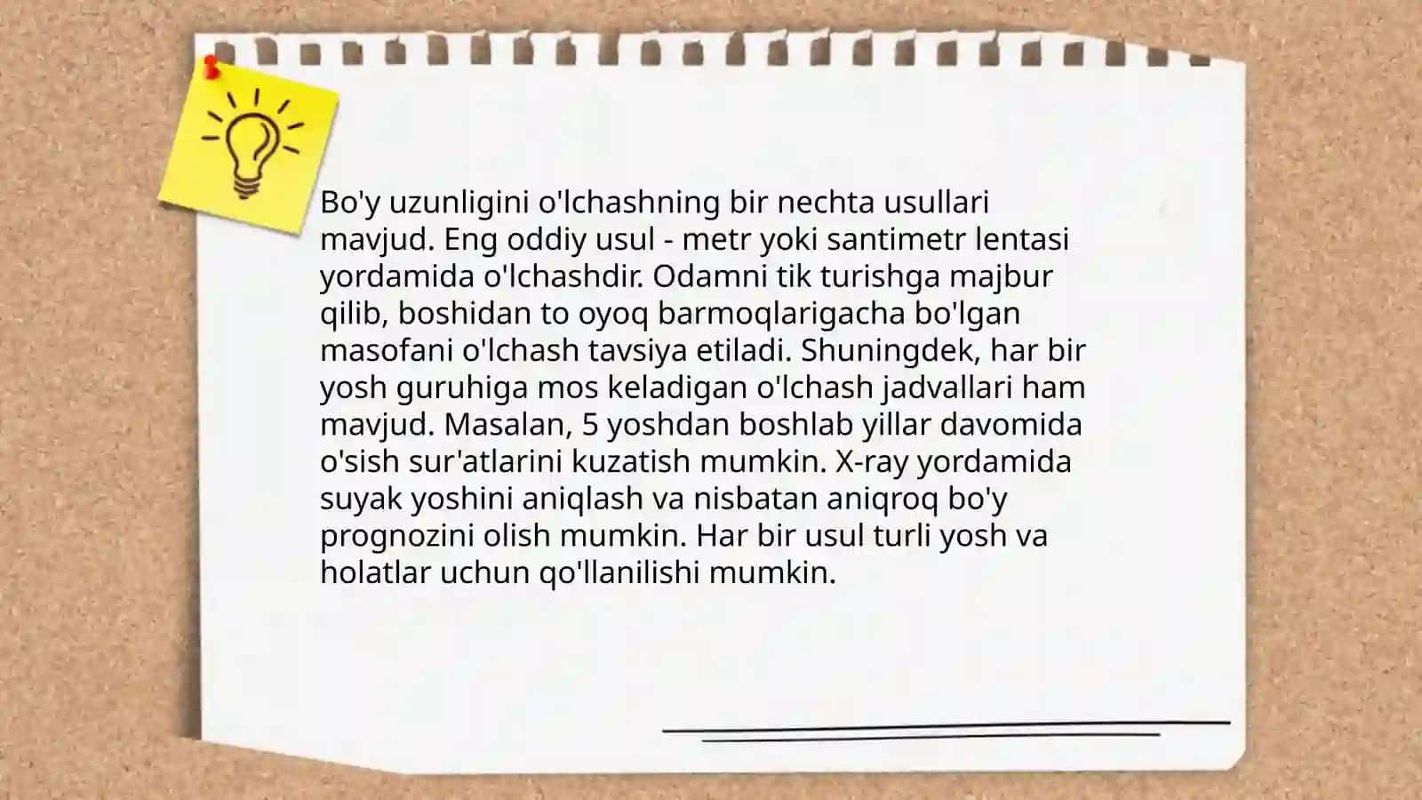 Jismoniy Rivojlanishning Somatometrik Koʻrsatkichlarning Aniqlash Usuli 4