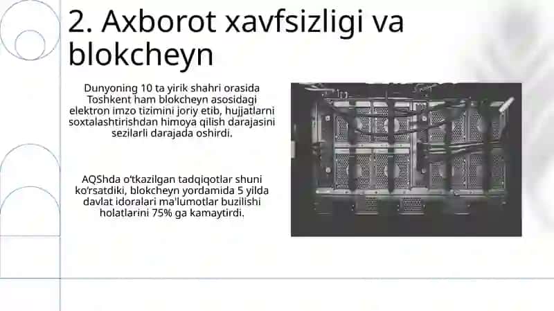 Blokcheyn texnologiyalarining foydalanish hususiyatlari 4