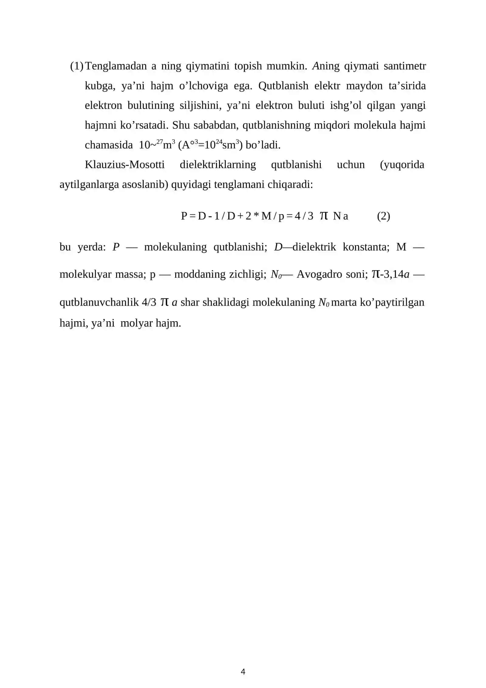Molekulalarning qutblanishi 4