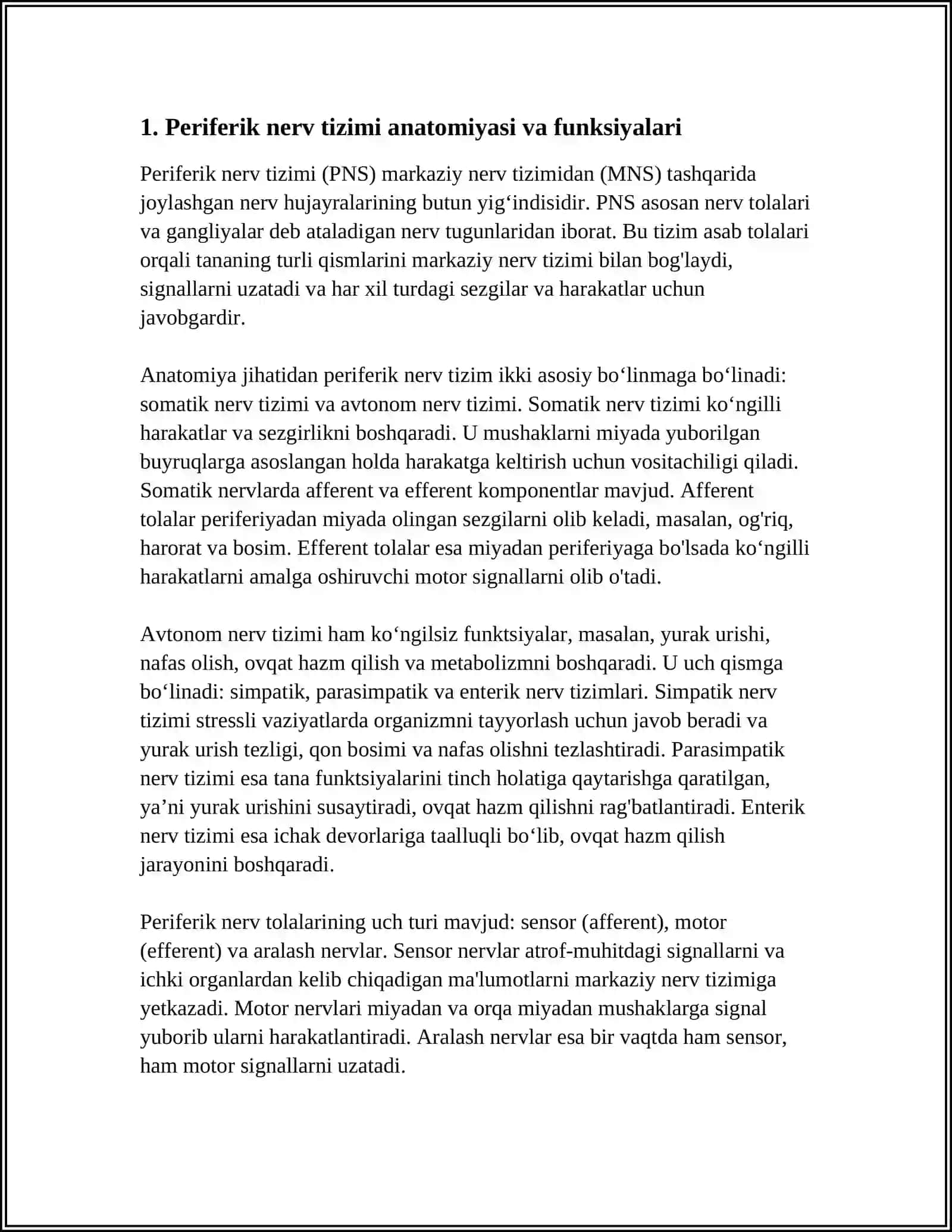 PERIFERIK NERV SISTEMASI ZARARLANISHI. GENETIK MASLAHAT 4