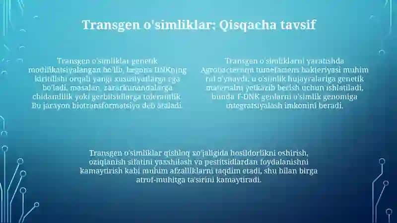 Transgen genlarni aniqlashda oqsil boʻyicha tahlil qilish 4