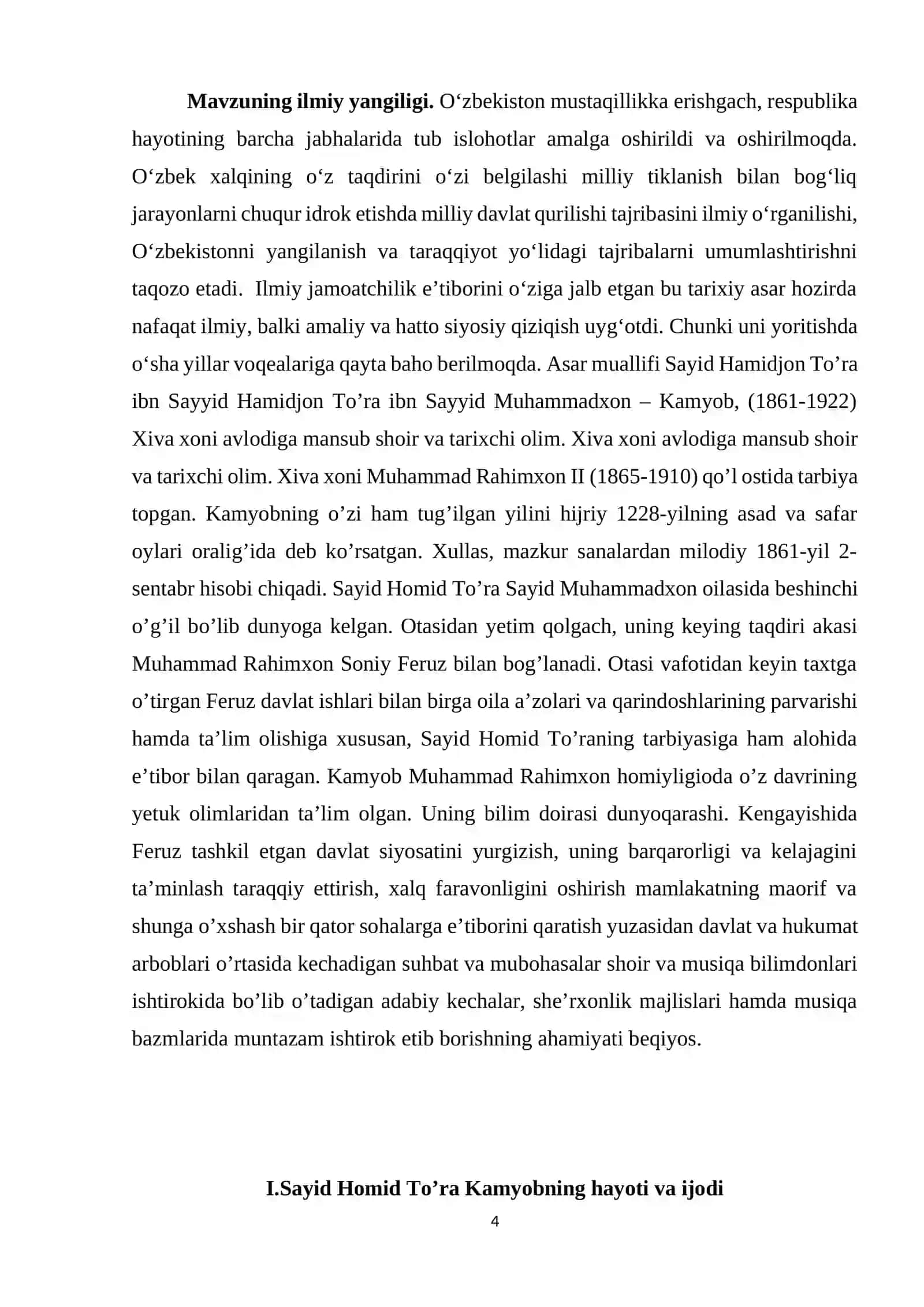 Kamyobning “Tavorix ul-xavonin” asari Xiva Xonligi tarixini o’rganish 4