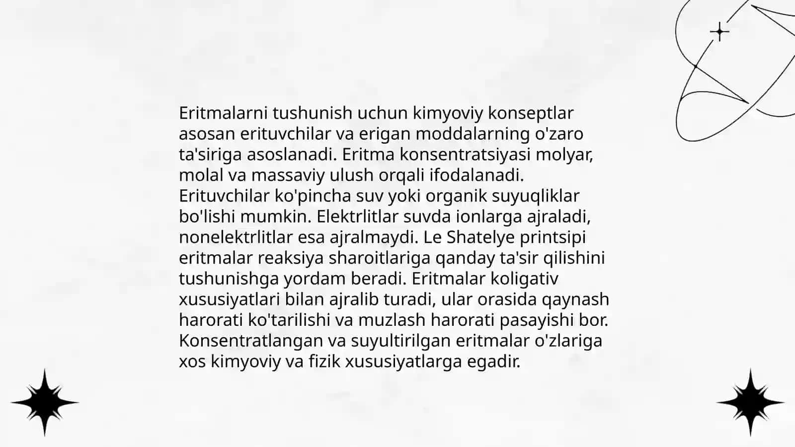 Eritmalar hosil bo'lishi va ularning konsentratsiyalari 4