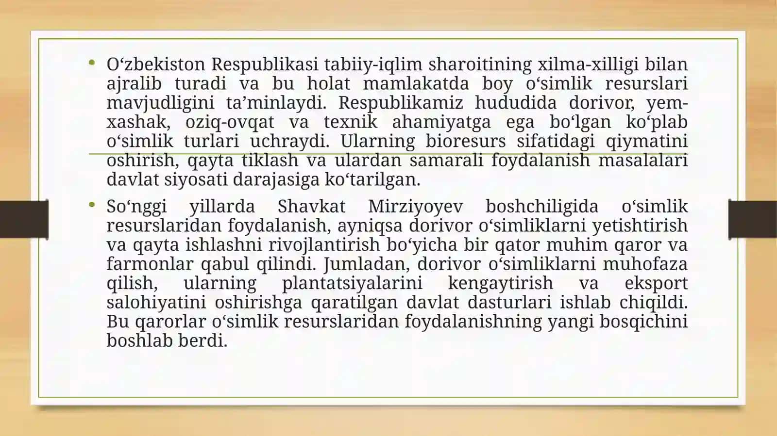 O’SIMLIK RESURSLARINI OʻRGANISH BOʻYICHA TAJRIBALARNI REJALASHTIRISH USULLARI 4