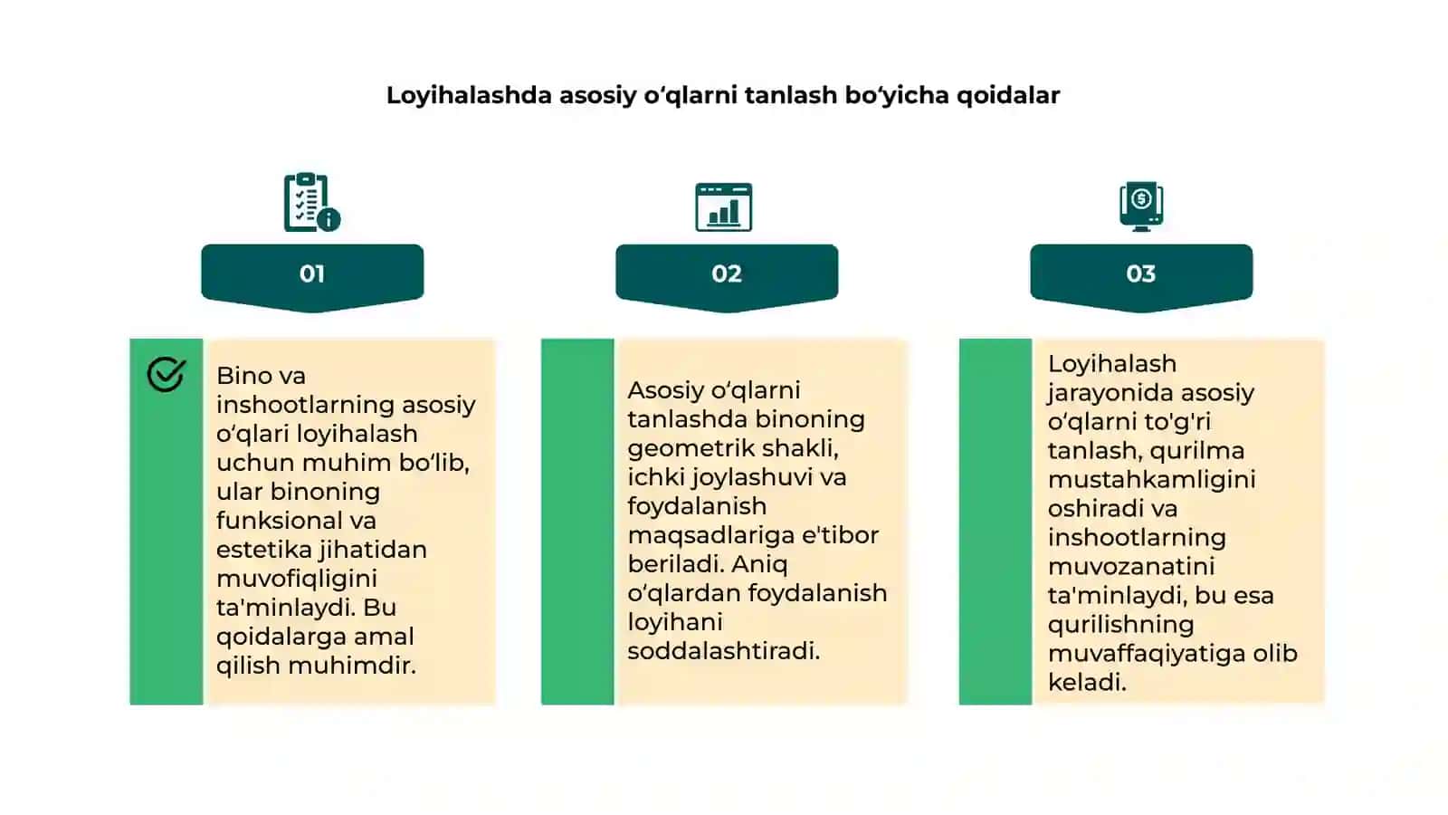 Bino va inshootlar asosiy o‘qlarini loyihalash 4