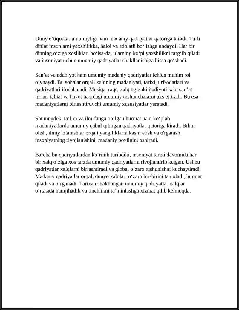 DUNYO XALQLARI MADANIYATIDAGI UMUMIYLIK VA FARQLARI 4