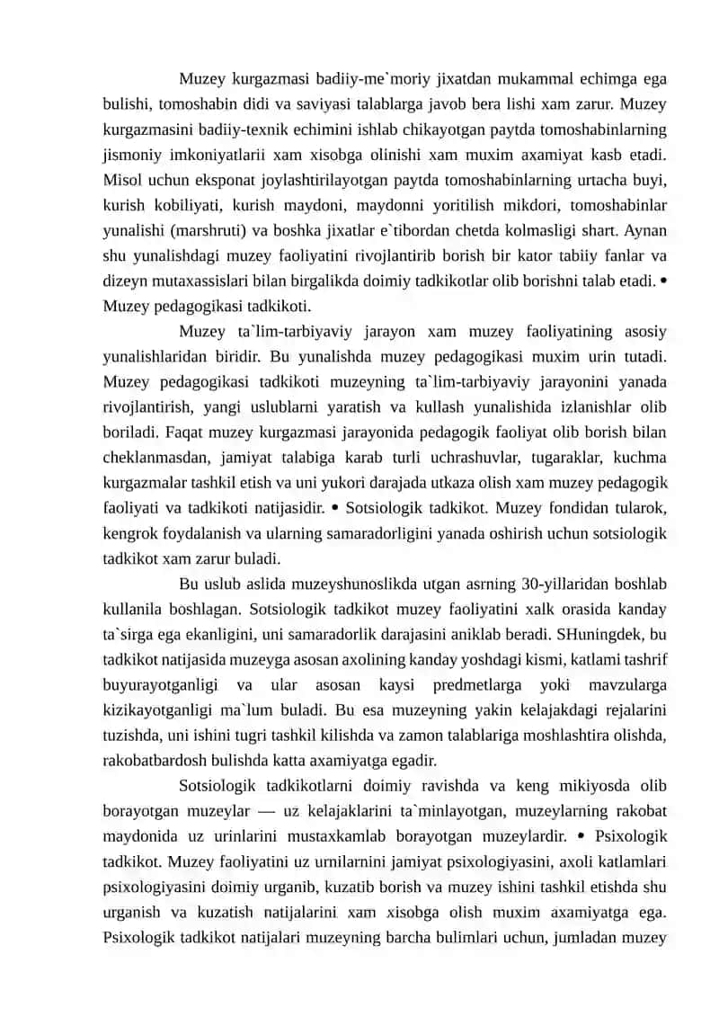 Muzeylarning asosiy ijtimoiy funksiyalari 4