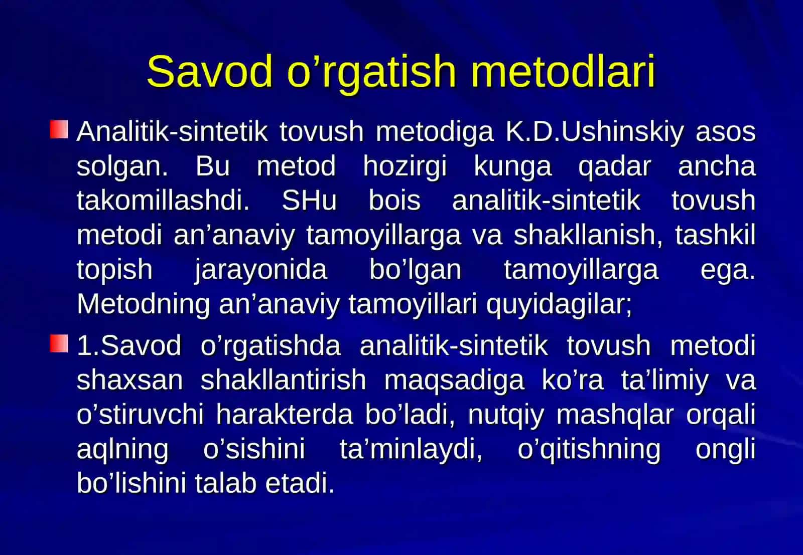 Savod o’rgatish jarayonida yozuvdan ham elementar malaka hosil qilish 4