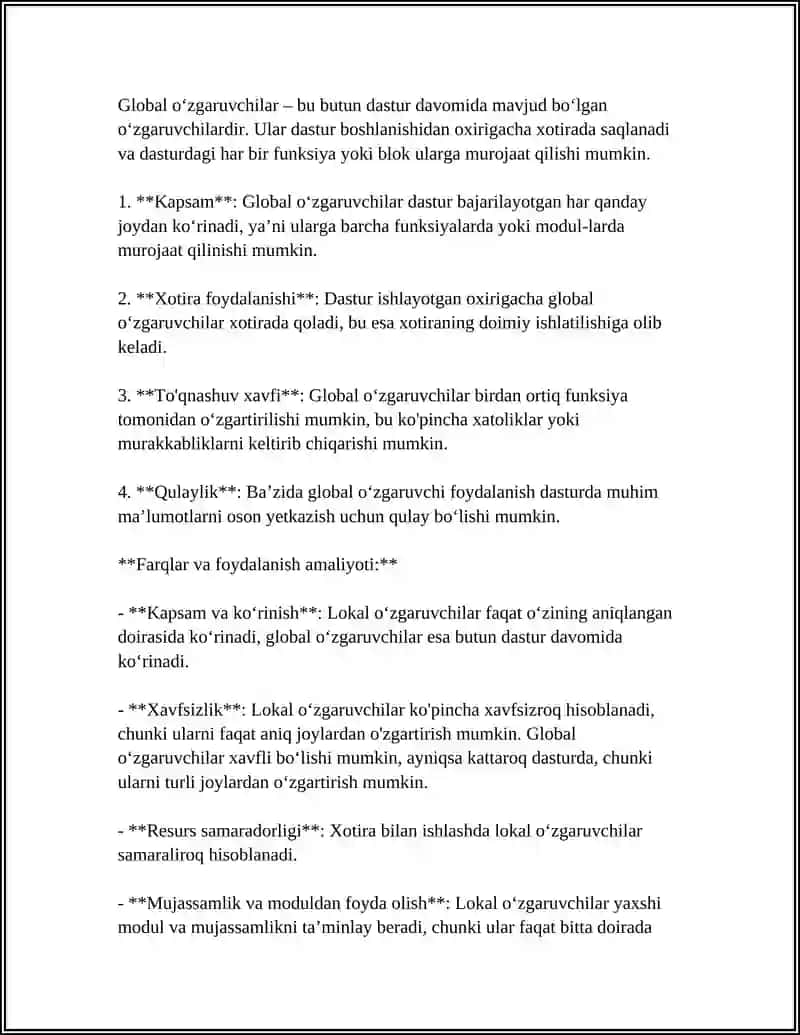 LOKAL VA GLOBAL OʻZGARUVCHILAR 4