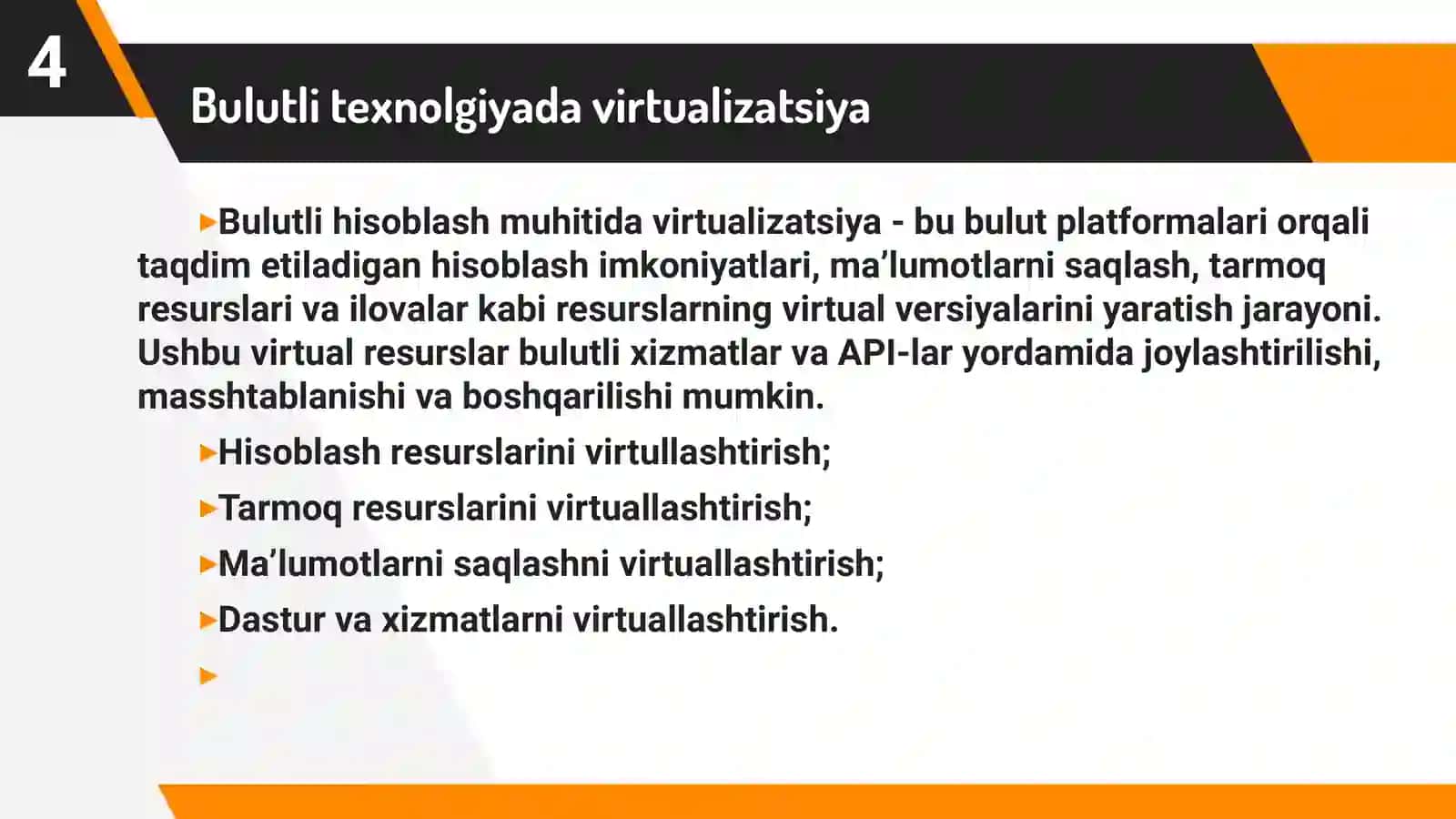 Bulutli hisoblashlar uchun operatsion tizimlar 4