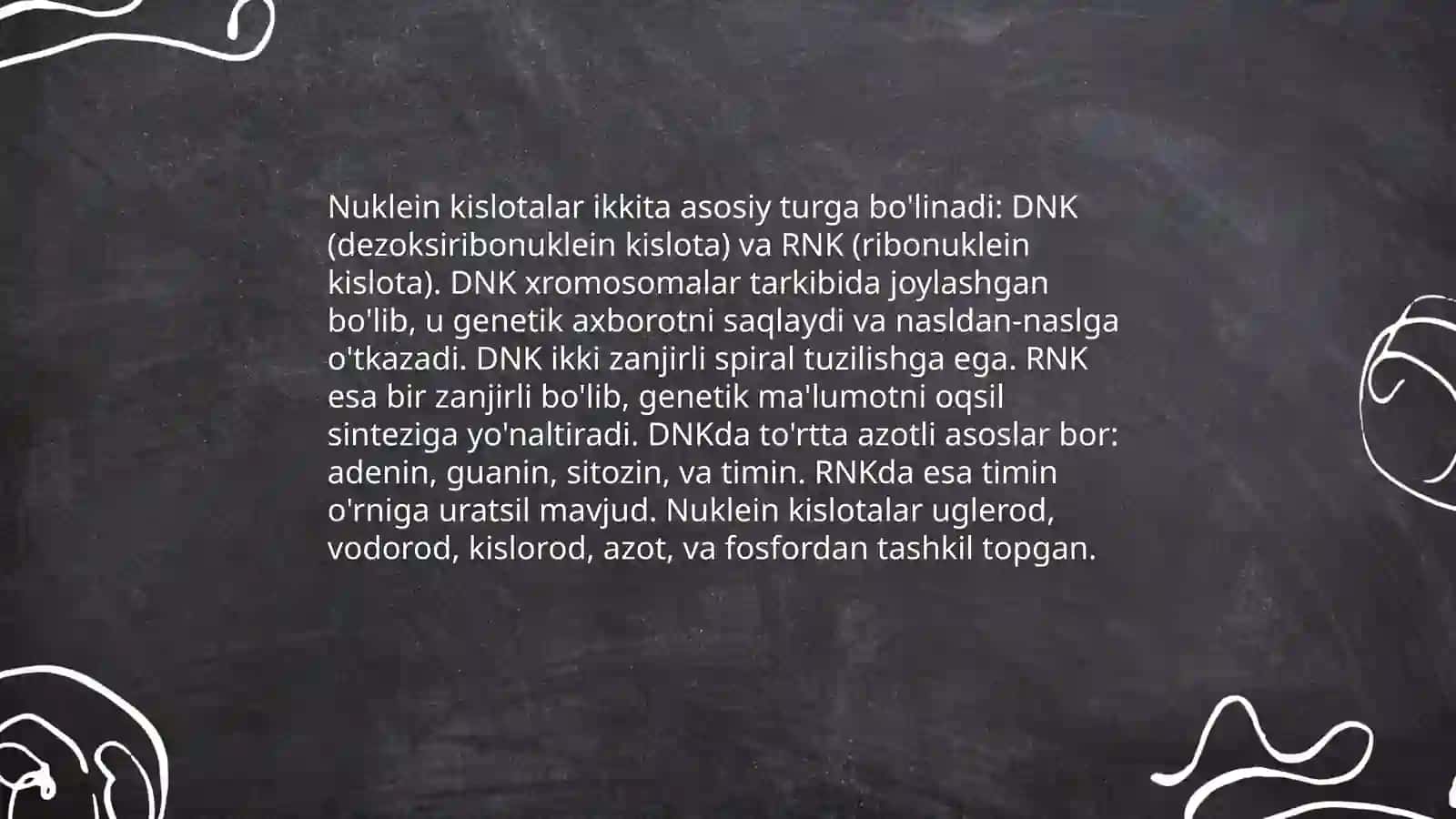 Oqsillar va nuklein kislotalar biosintezi haqida tushuncha 4
