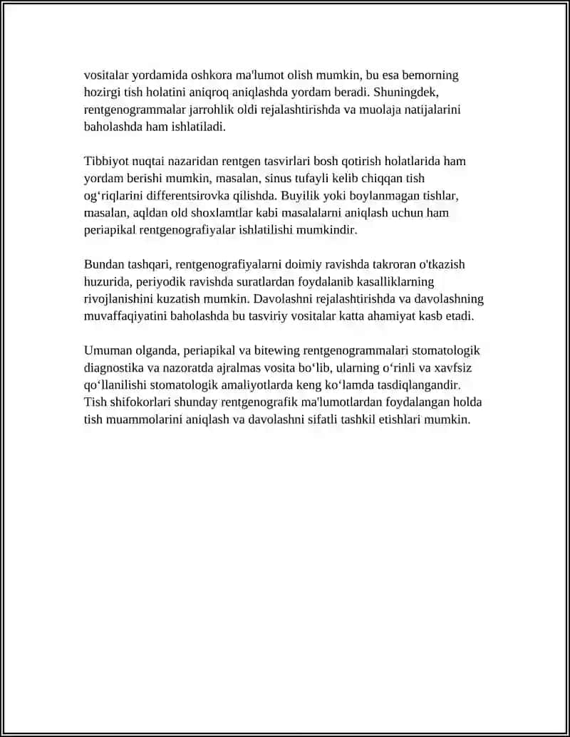 TISH QATTIQ TO’QIMASI KASALLIKLARIDA QO'SHIMCHA TEKSHIRISH USULLARI 4