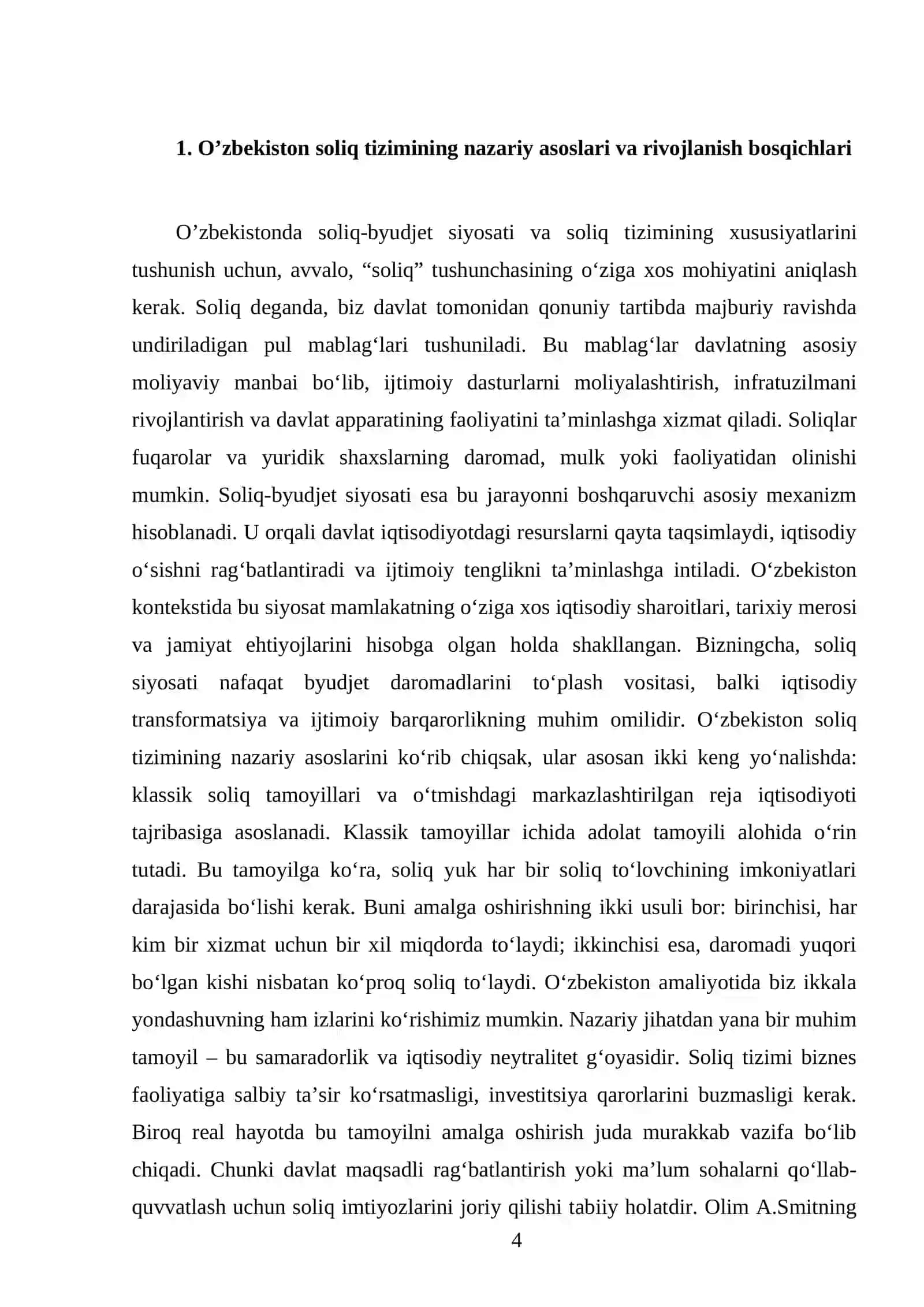 O’zbekistonda soliq–byudjet siyosati va soliq tizimining xususiyatlari 4