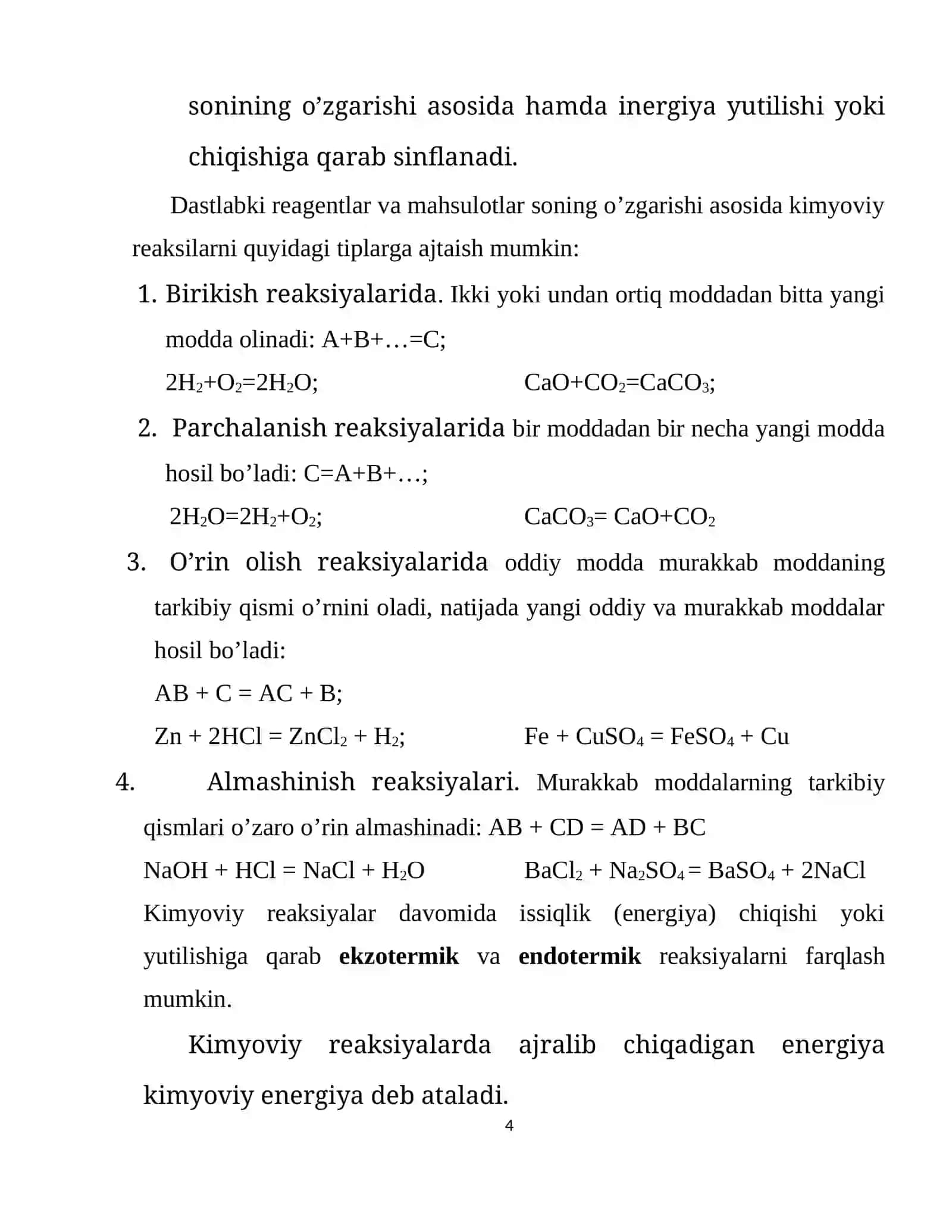 Kimyoviy reaksiyalar 4