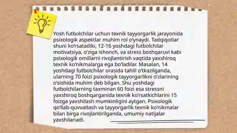Yosh futbolchilarning texnik tayyorgarligini rivojlantirishda harakatli o'yinlarni qo'llash samaradorligi 4