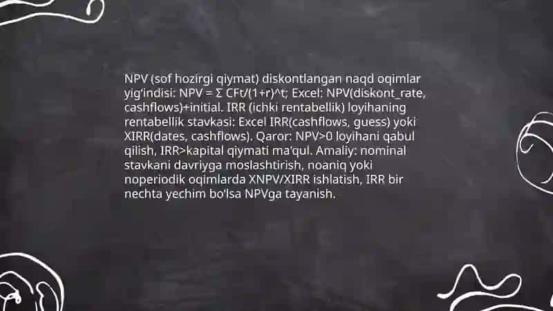 Elektron jadval protsessorlaridan iqtisodiy masalalarni yechishda samarali foydalanish 4