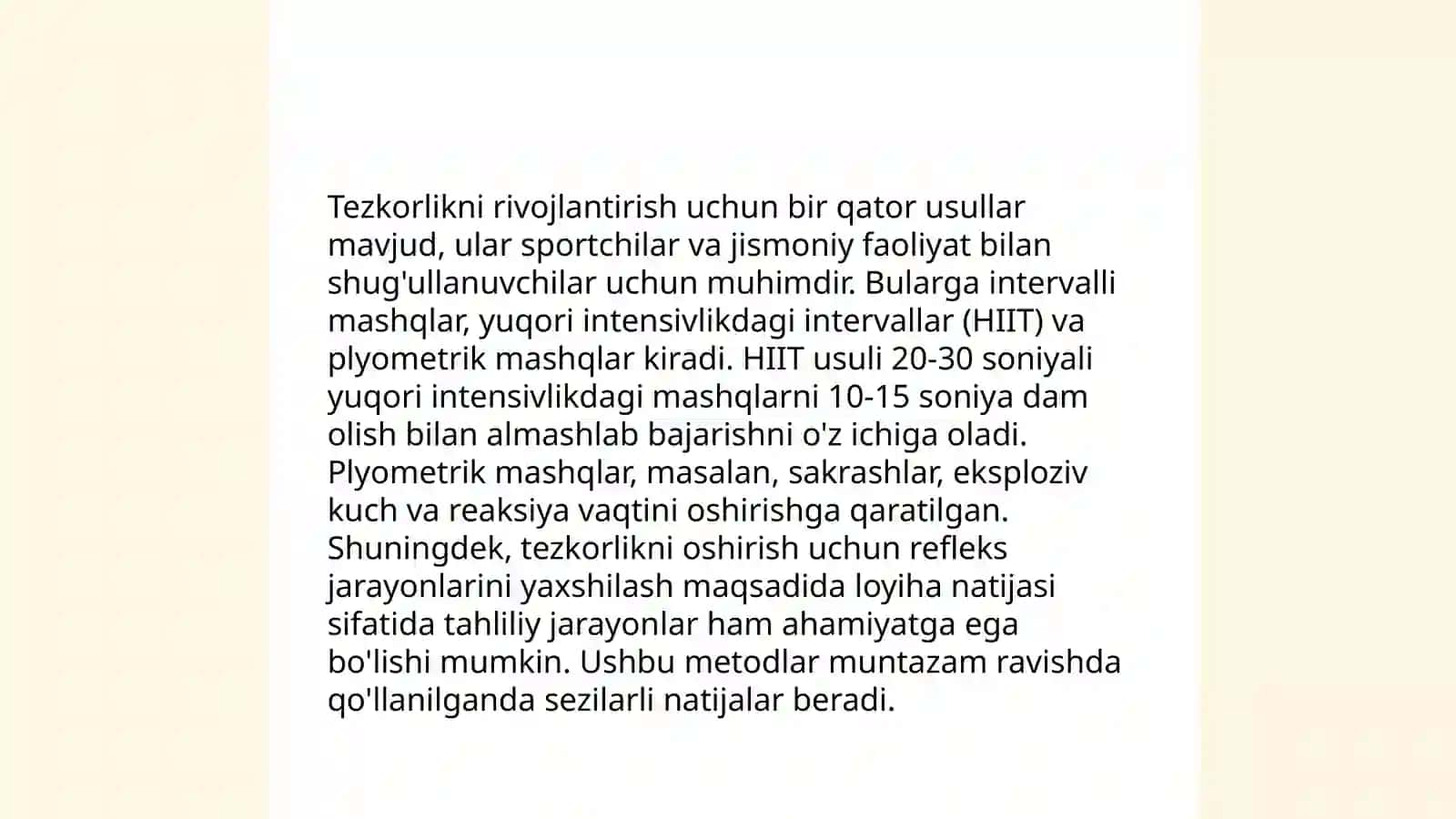 Jismoniy sifatlarni (kuch, tezkorlik, chaqqonlik, egiluvchanlik, chidamlilik) tarbiyalash 4