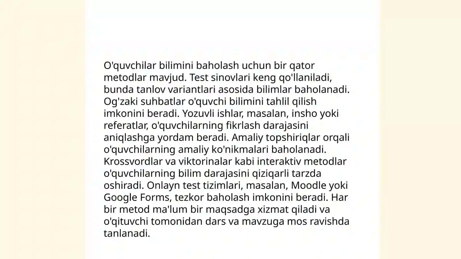 Sinifdan tashqari o'qish bo'yicha o'qivchilar bilimini, faoliyatini nazorat qilish yo'llarini ishlab chiqish 4