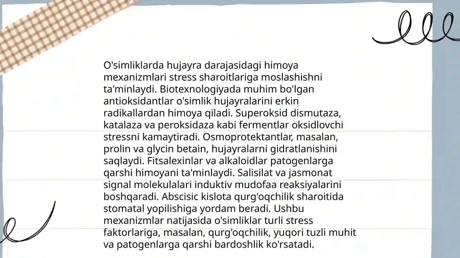 O'simliklarda hosil bo'ladigan immun tizimi ta'siri hamda fizologiyasi 4