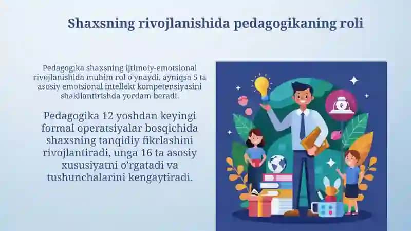 Pedagogika shaxs tarbiyasi va rivojlanishi togrisidagi fan 4