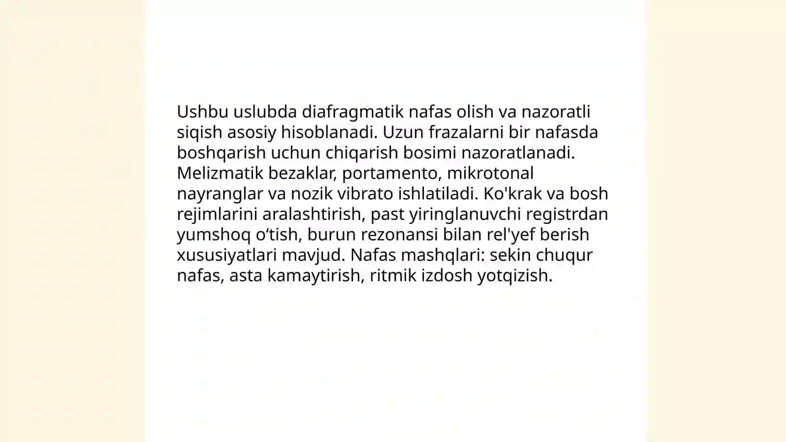 Farg'ona-Toshkent ijro uslubigaxos asarlarning ijro yollarini o'rganish 4