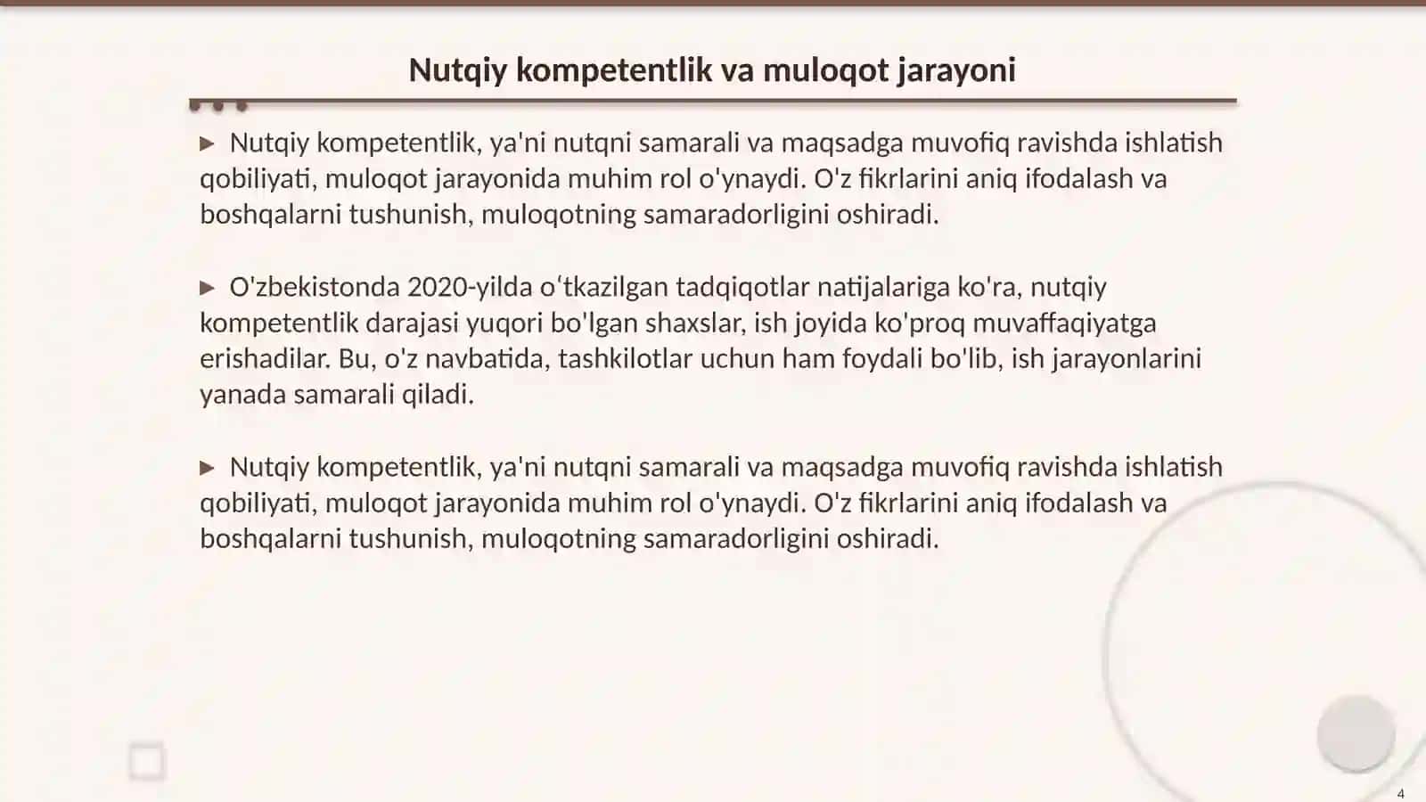 Muloqot madaniyatini shakllantirishda kasbiy kompetentlikning ro'li 4