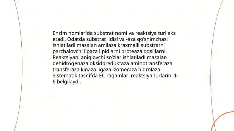 Fermentlarning nomenklaturasi 4