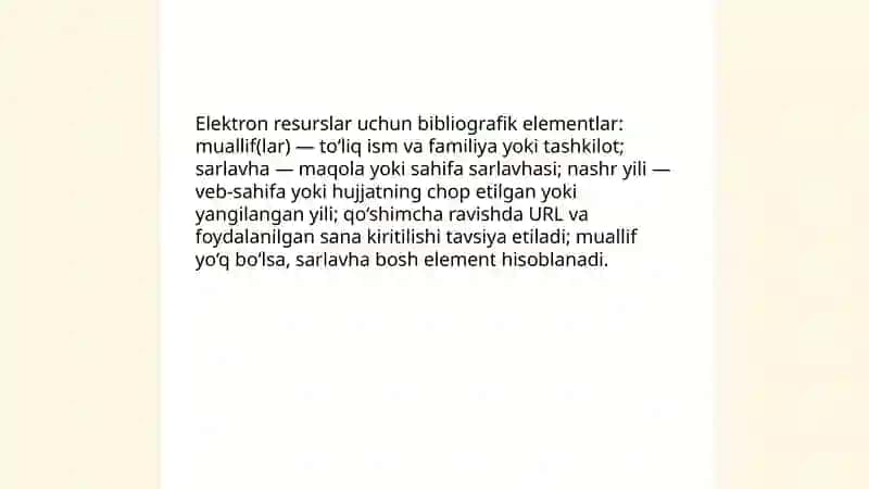 Elektron resurslarga bibliografik yozuv tuzish 4