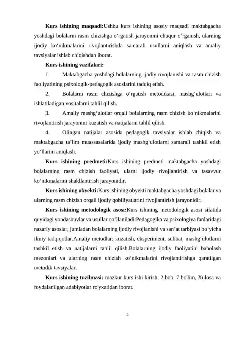 MAKTABGACHA YOSHDAGI BOLALARNI RASM CHIZISHGA OʻRGATISH. 4