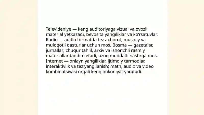 Ommaviy axborot vositalari 4