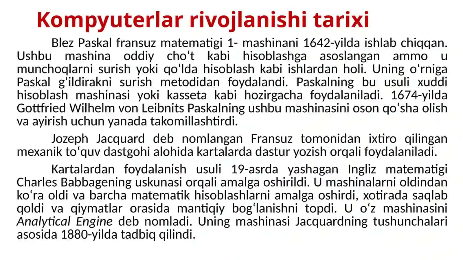 Kompyuterlarning texnik ta’minoti. Kompyuter tizimlari 4